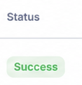 Status column with a green Success badge